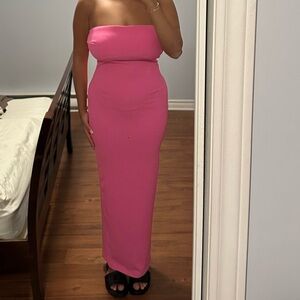 Elegant Pink Women's Midi Tube Dress